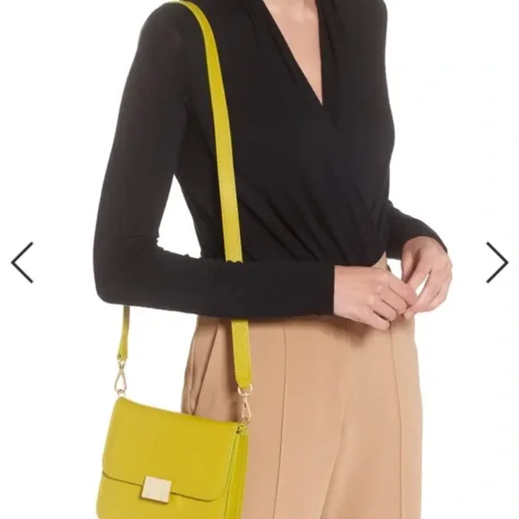 NWT Frame Le Signature Mini Leather Crossbody/Shoulder Bag - Chartreuse - Picture 3 of 6